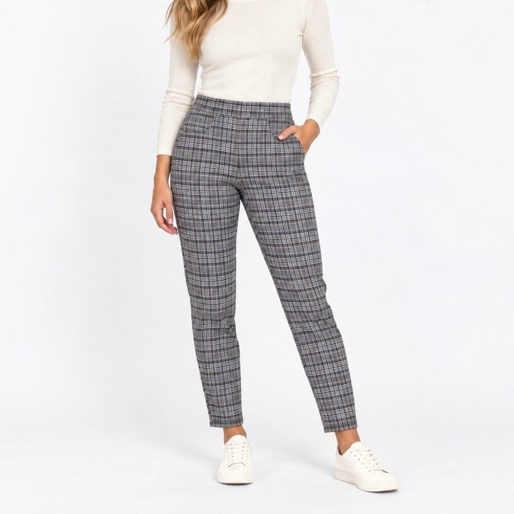 Sanctuary X Anthropologie Northolt Plaid Pull-On Ponte Legging Brown Size Small